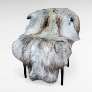 XXL Large Rare Light Gray Moorit Icelandic Sheepskin Rug 56" x 32"